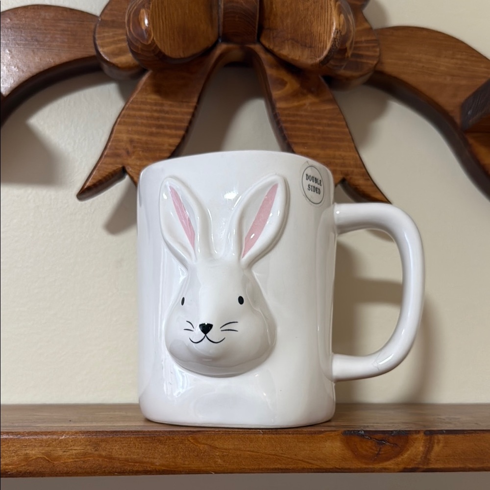 White 3D‎ Bunny Rae Dunn Mug